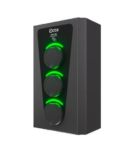 Зарядная станция 3-портовая Smart Wall 22+22+22 кВт розеткой Type 2 + розеткой Type 2+ розеткой Type 2 SW366-S22-S22-S22 Octa Energy  SW366-S22-S22-S22 фото