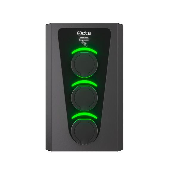 Зарядная станция 3-портовая Smart Wall 22+22+22 кВт розеткой Type 2 + розеткой Type 2+ розеткой Type 2 SW366-S22-S22-S22 Octa Energy  SW366-S22-S22-S22 фото