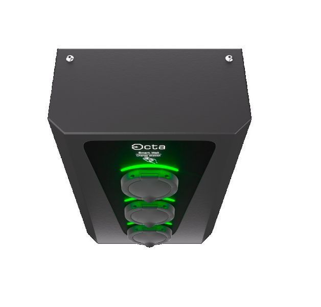 Зарядная станция 3-портовая Smart Wall 22+22+22 кВт розеткой Type 2 + розеткой Type 2+ розеткой Type 2 SW366-S22-S22-S22 Octa Energy  SW366-S22-S22-S22 фото