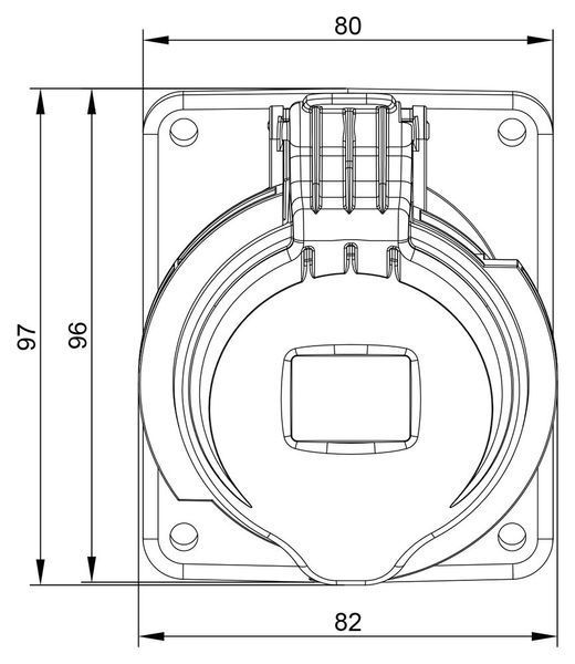 Розетка встраиваемая 32A 415В 3P+E IP44 IDE наклонная силовая Красный (03305) 03305 фото