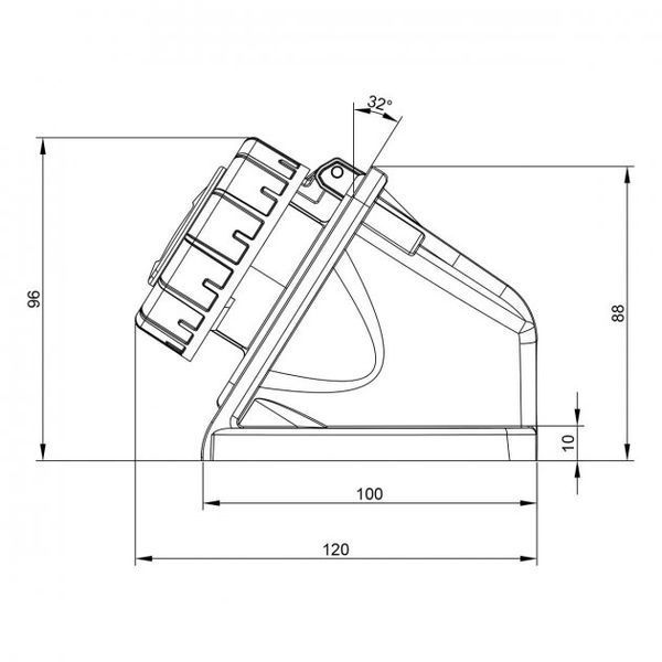 Розетка настенная 16A 250В 2P+E IP67 IDE силовая Синий (00135) 00135 фото