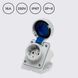 Розетка настенная 16A 250В 2P+E IP67 IDE силовая Синий (00135) 00135 фото 1