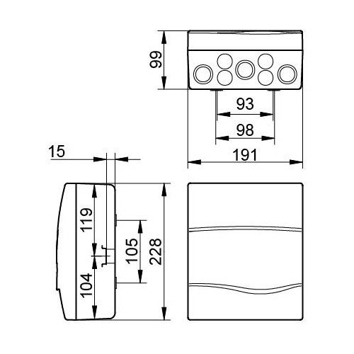 Розподільчий щит IDE 1x8 модулей IP40 з шинами N і PE 228x191x99 мм (BV8PT/RR) BV8PT/RR фото