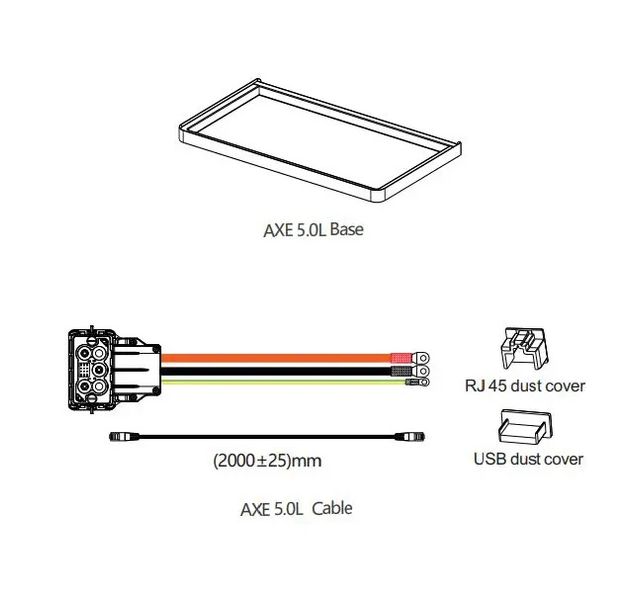 AXE 5.0L Base+ Cable Комплект база під акумуляторні батареї серії AXE 5.0L  +  комплект кабелів Growatt AXE 5.0L Base+ Cable фото