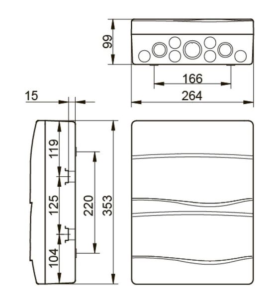 Розподільчий щит IDE 2x12 модулів IP40 з шинами N і PE 353x264x99 мм (BV24PT/RR) BV24PT/RR фото