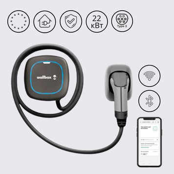 Зарядна станція Pulsar Max Wallbox 32А 3Ф 400В 22 кВт чорна з роз'ємом Тype 2 з кабелем 7м PLP4-M-2-4-9-002 PLP4-M-2-4-9-002 фото