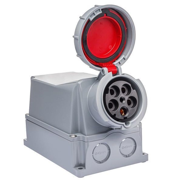 Розетка зовнішня 125A 415В 3P+N+T IP67 IDE силова червоний (03876) 03876 фото
