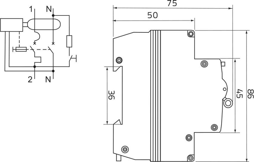 Дифференциальный выключатель ISKRA RFI1C10A 10A А 30 mA A 1P+N (786100919000) 786100919000 фото