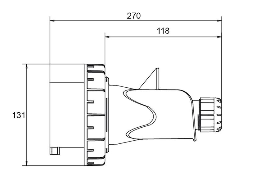 Вилка кабельная 125A 415В 3P+N+E IP67 IDE Красный 03656 03656 фото