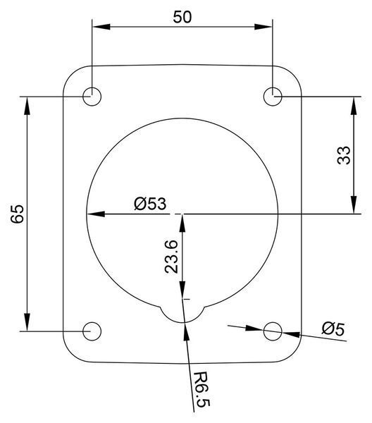 Розетка встраиваемая 16A 250В 2P+E IP44 IDE наклонная силовая Синий (02301) 02301 фото