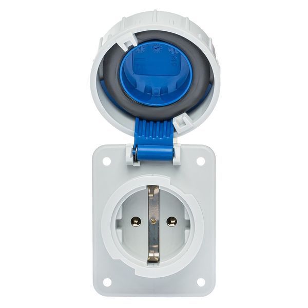 Розетка силова SCHUKO 16A 250В 2P+E IP67 IDE Синій (00105) 00105 фото