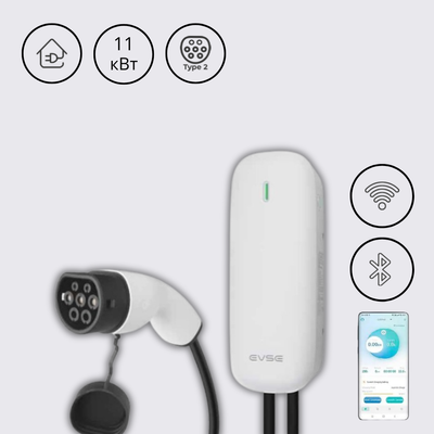 Зарядна станція CC30C Wissenergy 16А 400В 11 кВт біла з роз'ємом Тype 2 + APP CC30C-11KW-APP фото