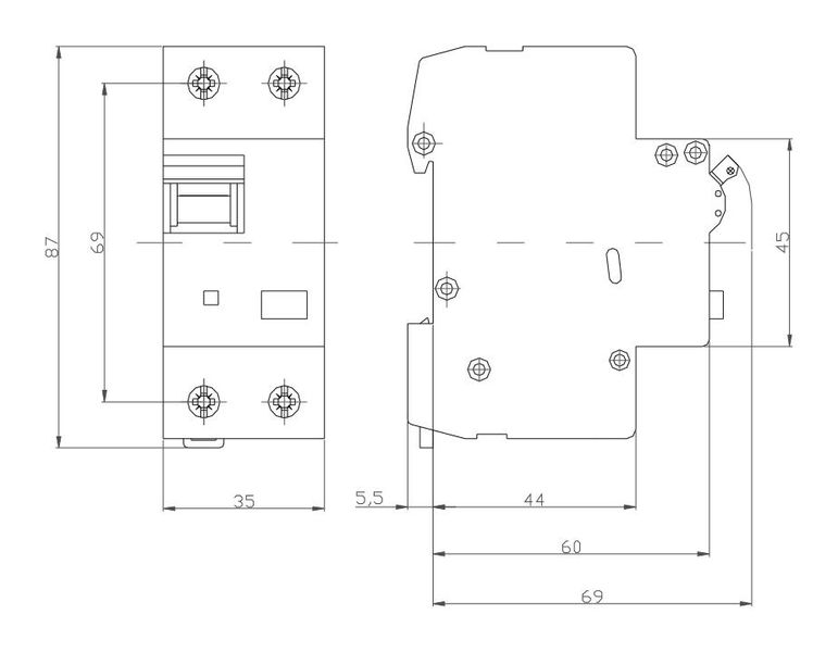 Дифференциальный выключатель ISKRA RFI2C32A 1P+N 32A A 30 mA DIN IP20 (786100607000) 786100607000 фото