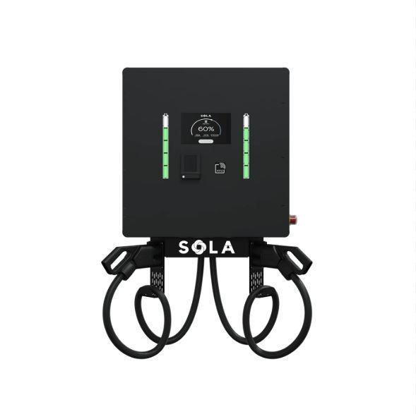 Зарядна станція Wall-E Box DUO 60 кВт DC з роз'ємом CCS Combo 2 + GBT кабель 5м SOLA SOLA-DC-60-W-CCS_200+GBT_200-KID10-DUO фото