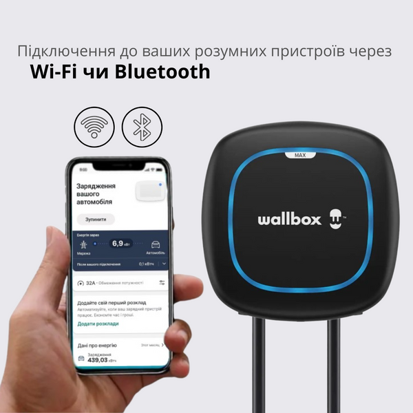 Зарядная станция Pulsar Max Wallbox 32А 3Ф 400В 22 кВт черная с разъемом Тype 2 с кабелем 5м PLP2-0-2-4-9-002 PLP2-0-2-4-9-002 фото