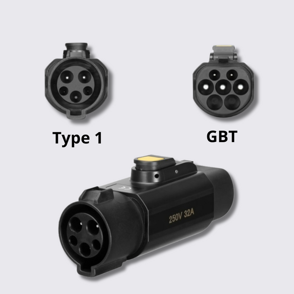 Переходник Type 1 (J1772) - Type GBT с фиксатором Type 1 - GBT + latch фото