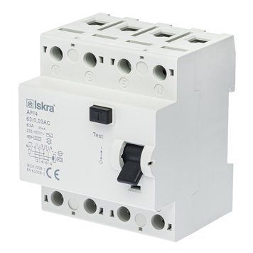Устройство защитного отключения 63A 3Р+N АС 30 mA 230/400В ISKRA AFI4 (786101159000) 786101159000 фото