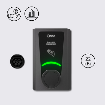 Зарядная станция Smart Wal 22кВт с розеткой Тype 2 32A 230/400В (1Ф/3Ф) SW122-S22 Octa Energy SW122-S22 фото
